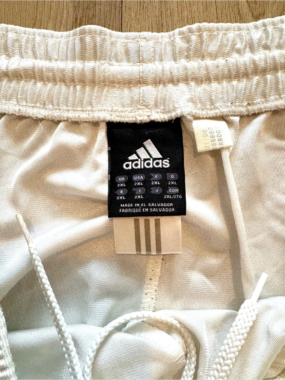 adidas White Men’s Athletic Shorts with Black Accents